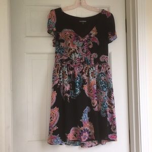 Black and Colorful Paisley Dress